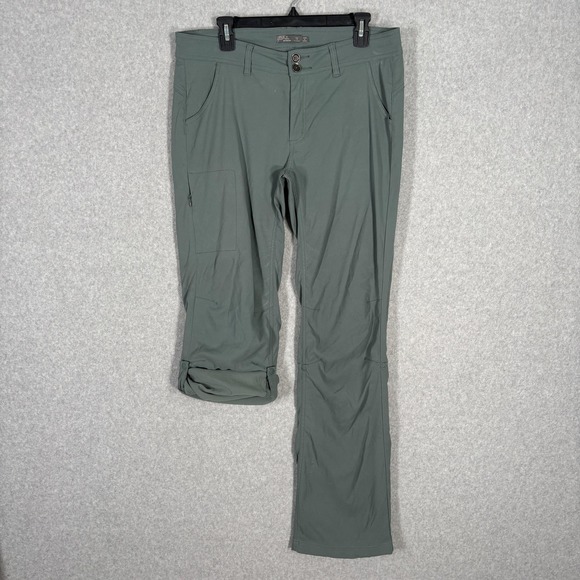 Prana Halle Pants 12T Green Convertible Roll Up Nylon Stretch Hiking 33 inseam - Picture 1 of 16